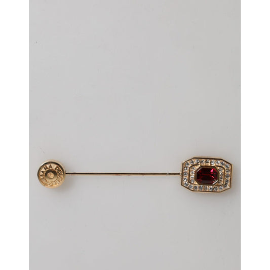 Dolce & Gabbana Rhinestone Embellished Sterling Silver Collar Brooch Pin Dolce & Gabbana