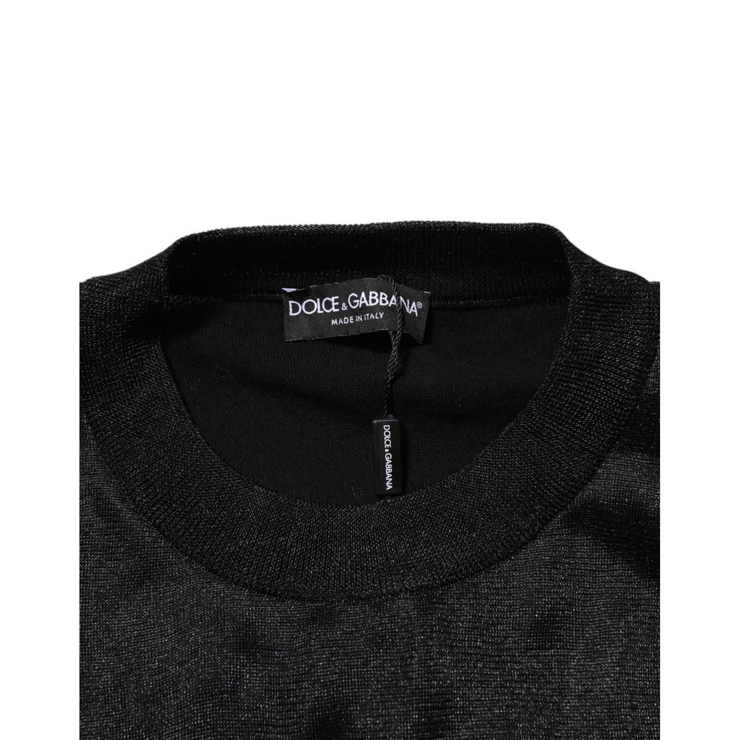 Dolce & Gabbana Black Polyester Pullover Sweatshirt Sweater