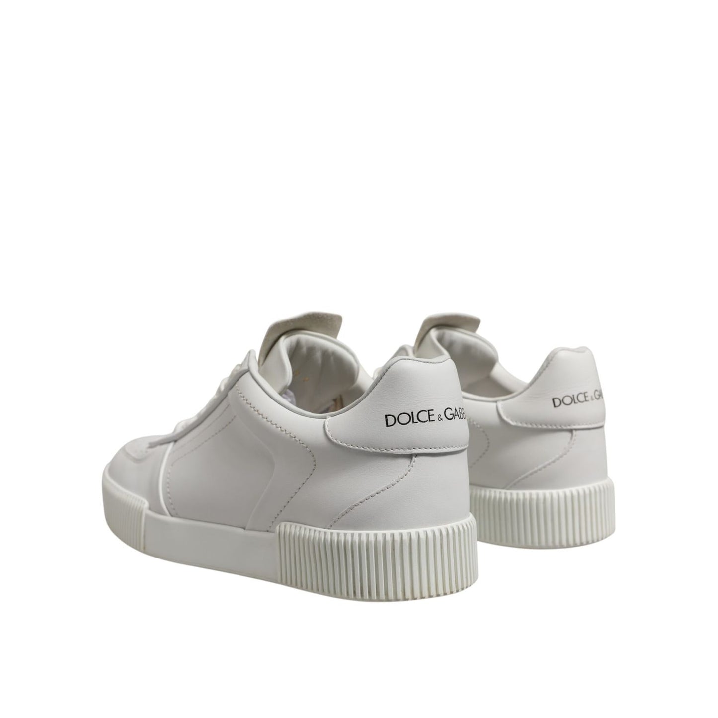 Dolce & Gabbana White Miami Leather Low Top Sneakers Shoes