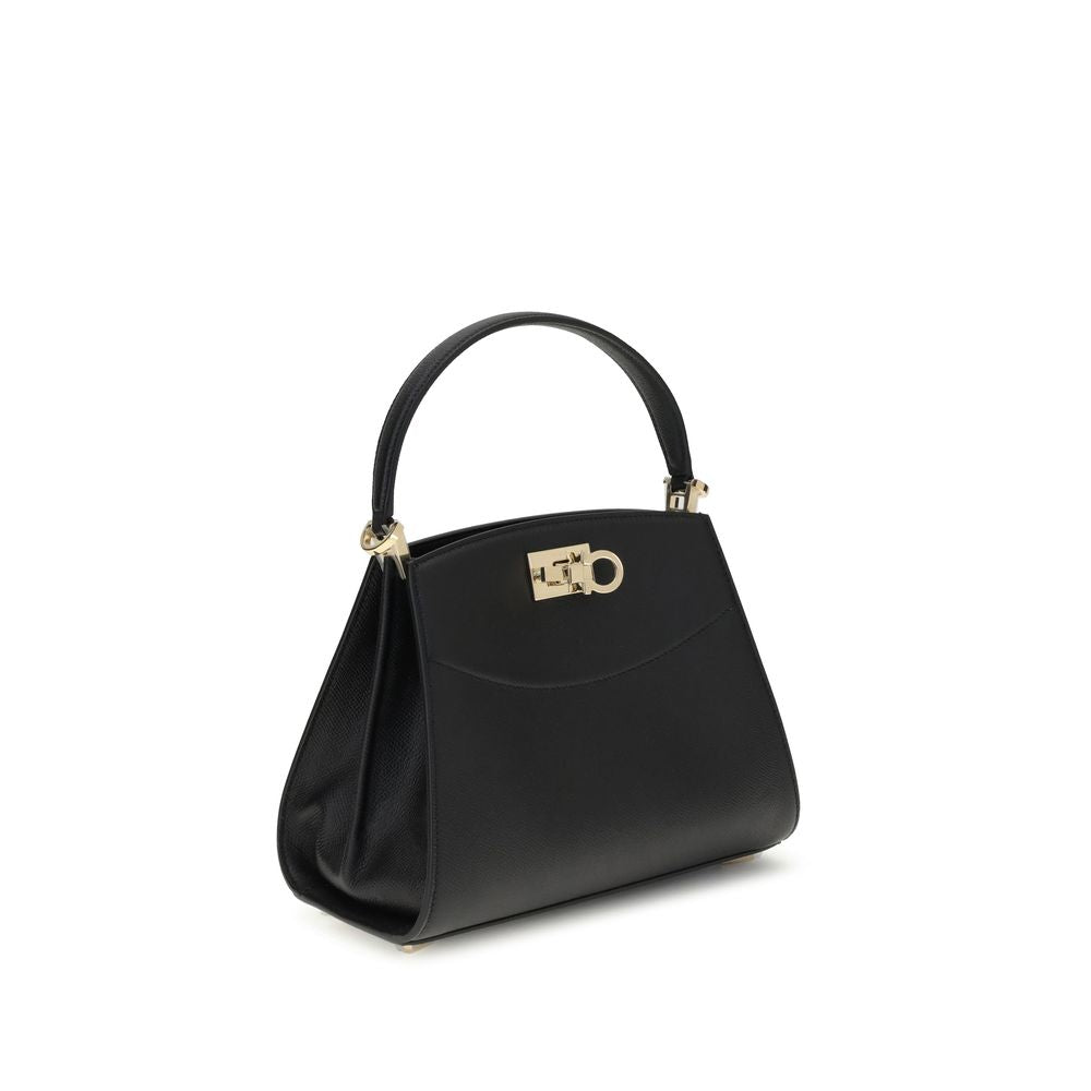 Ferragamo Black Calf Leather Bos Taurus Handbag