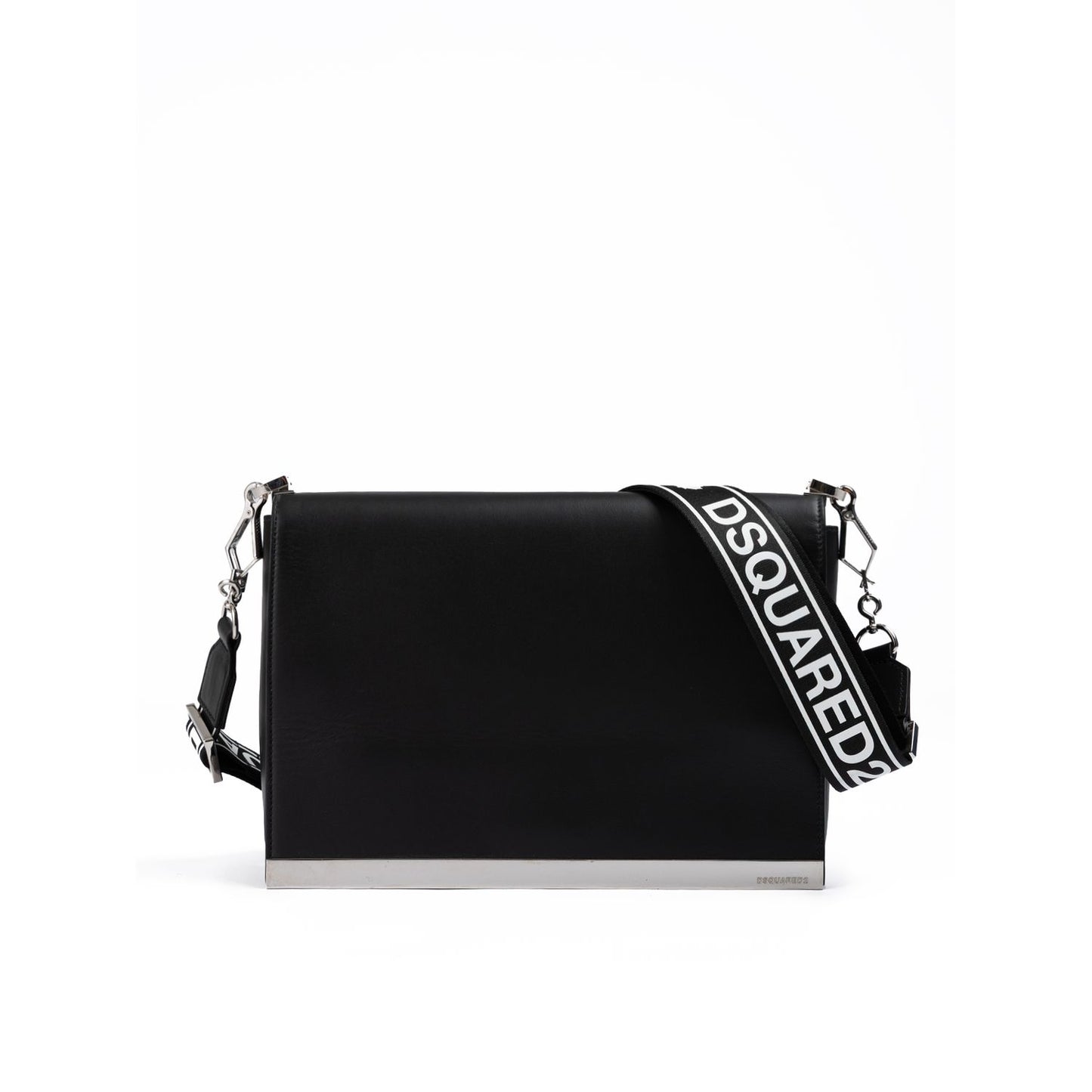 Dsquared² Black Leather Messenger Bag