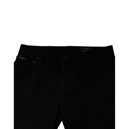 Dolce & Gabbana Black Cotton Skinny Jeans Men Trouser Pants