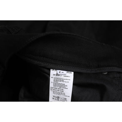 Dolce & Gabbana Black Cotton Skinny Jeans Men Trouser Pants