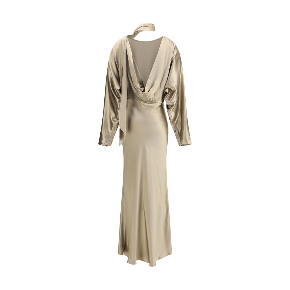 The Andamane Gold Viscose Casual Dress