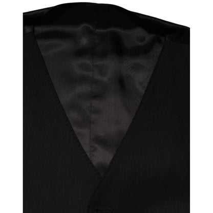 Dolce & Gabbana Black Wool Dress Formal Men Waistcoat Vest