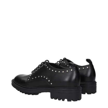 Max Mara Black Leather Oxfords And Derbies