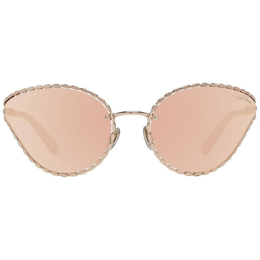 Roberto Cavalli | Rose Gold Oval Mirrored Sunglasses| McRichard Designer Brands   