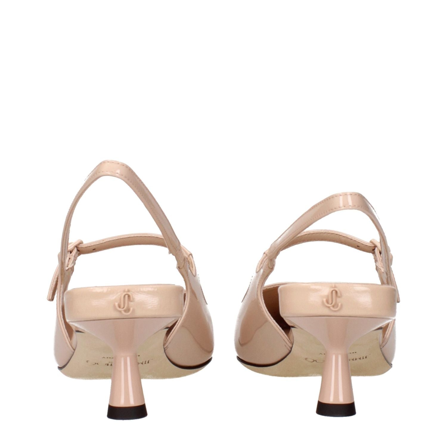 Jimmy Choo Pink Leather Mid Heel Pumps