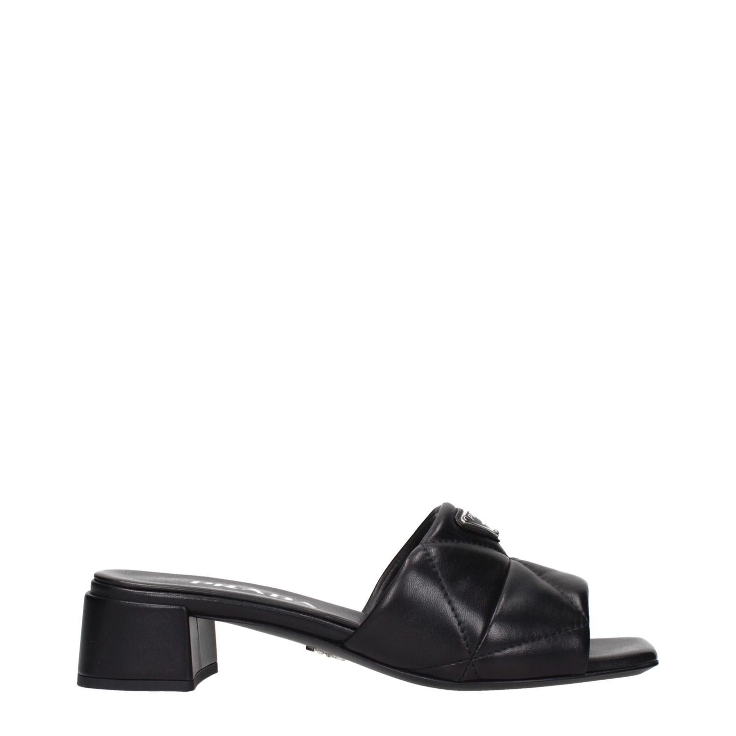 Prada Black Leather Flat Sandals
