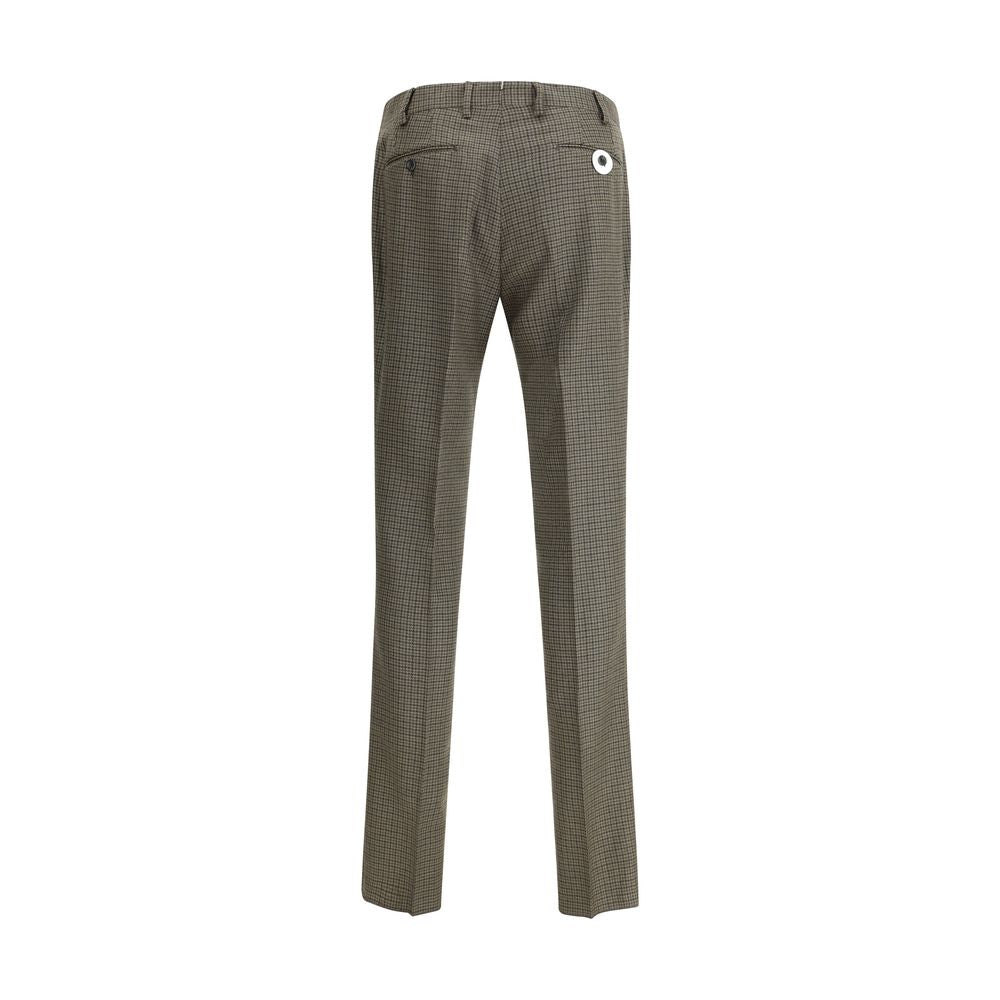 Germano Brown Fleece Wool Casual Pants