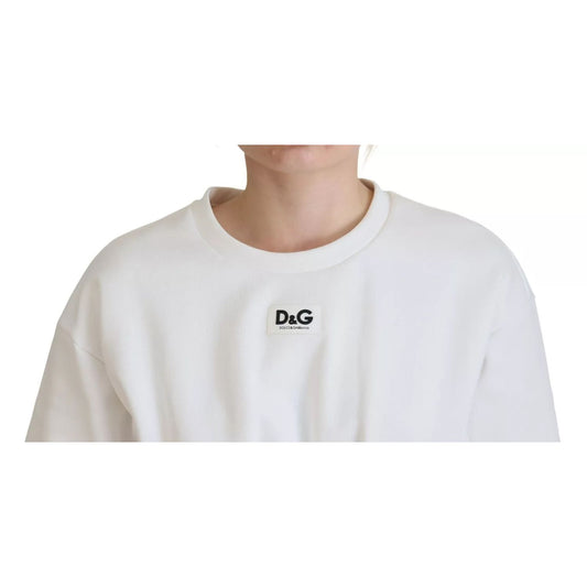 Dolce & Gabbana White Cotton Corset Stretch Top  T-shirt