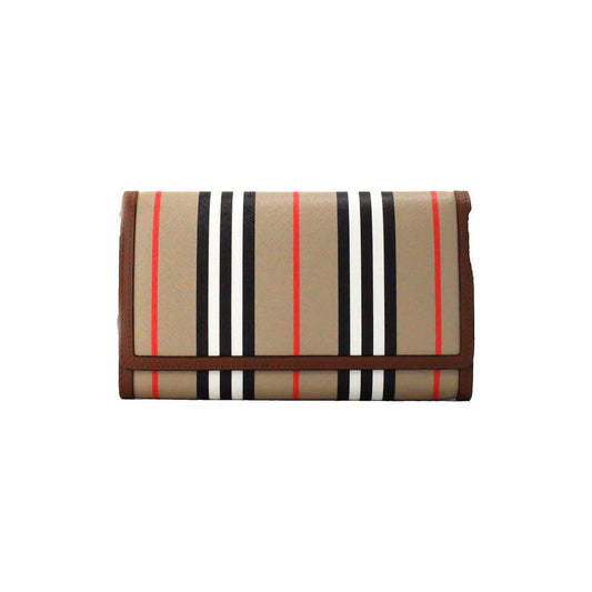 Burberry | Hannah Icon Stripe Archive Tan E-Canvas Leather Wallet Crossbody Bag| McRichard Designer Brands   