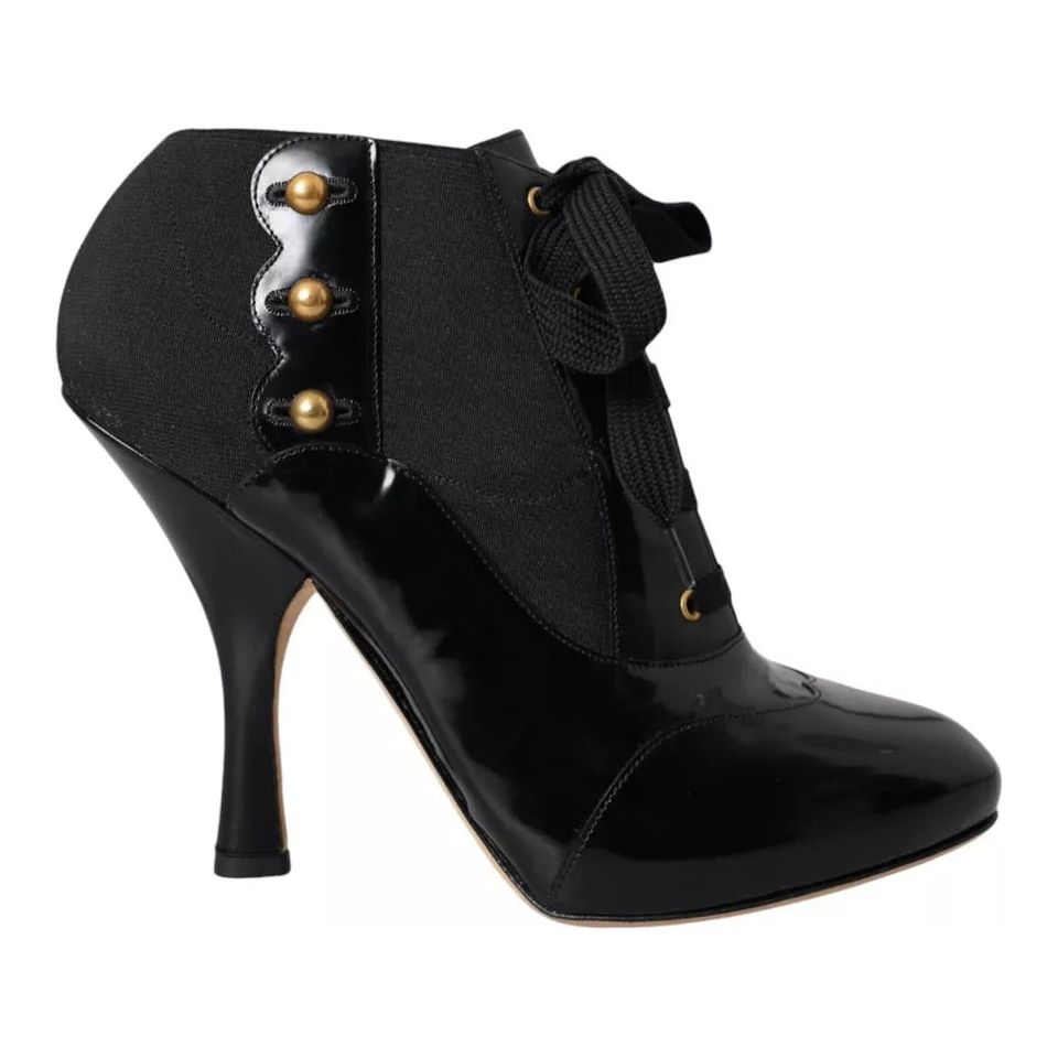 Black Jersey Stretch Ankle Boots Shoes
