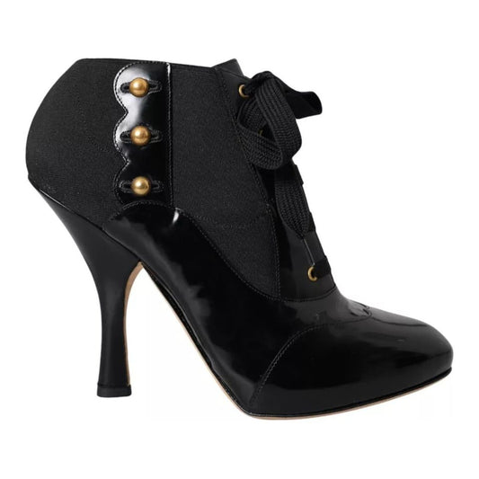 Black Jersey Stretch Ankle Boots Shoes