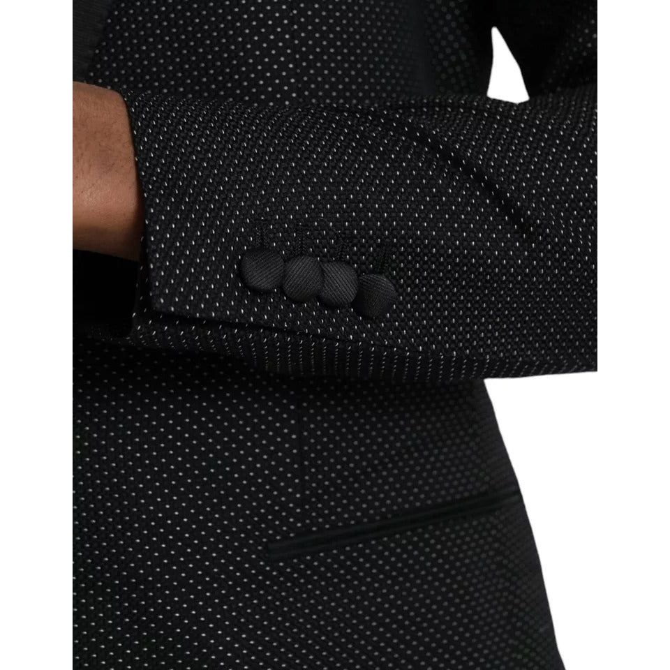 Dolce & GabbanaBlack Jacquard MARTINI Single Breasted Coat BlazerMcRichard Designer Brands£699.00