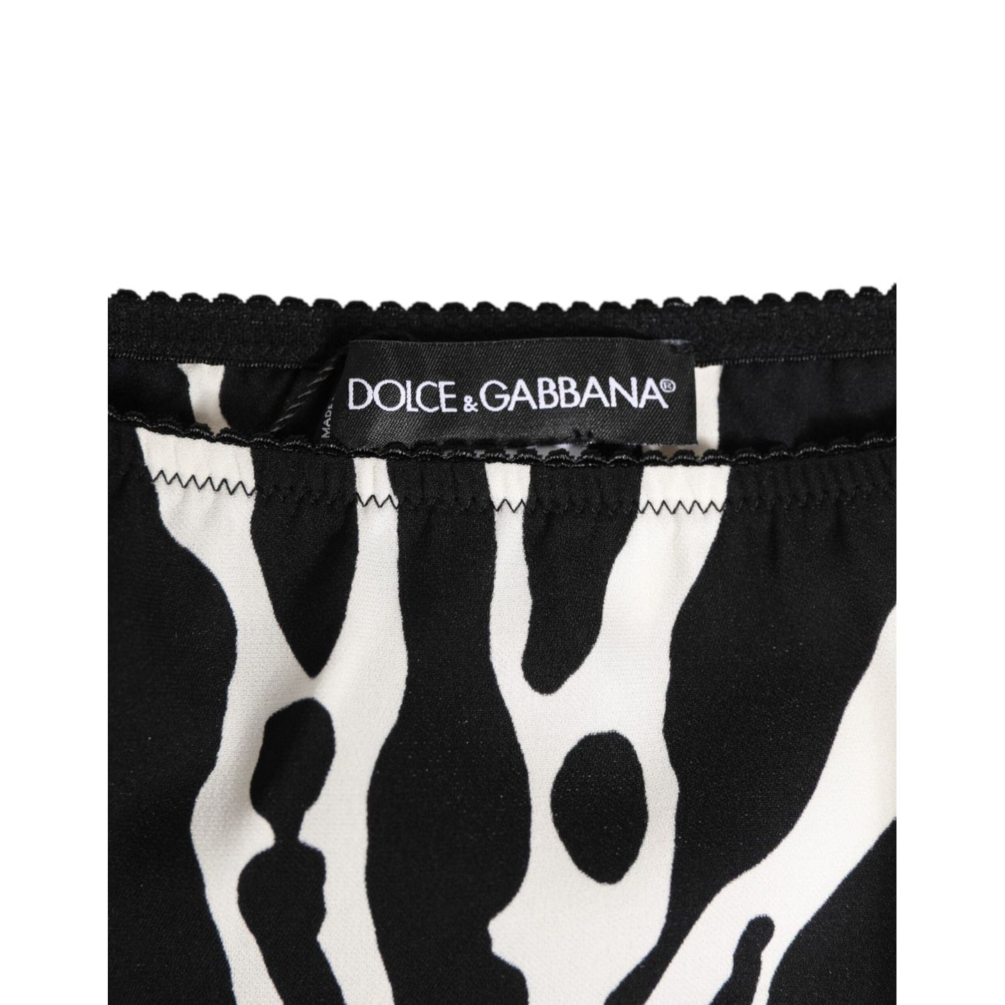 Dolce & Gabbana Black White Zebra Print Slip Briefs Underwear