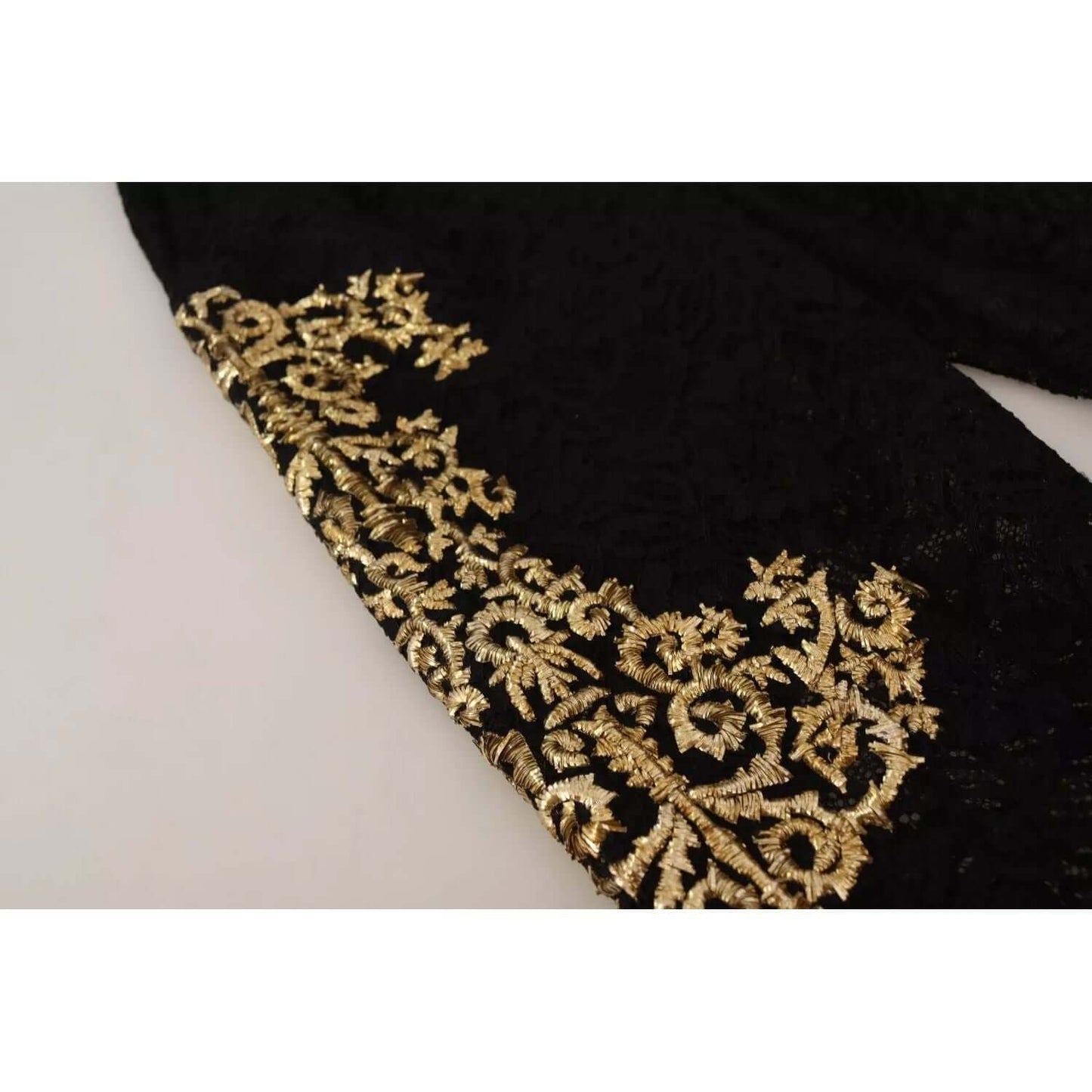 Dolce & Gabbana Black Lace Gold Baroque SPECIAL PIECE Shorts Dolce & Gabbana