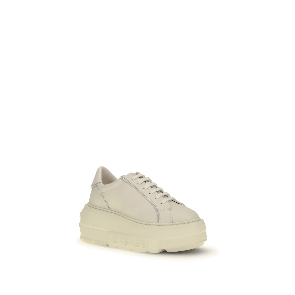 Casadei White Rubber Platform Sneakers
