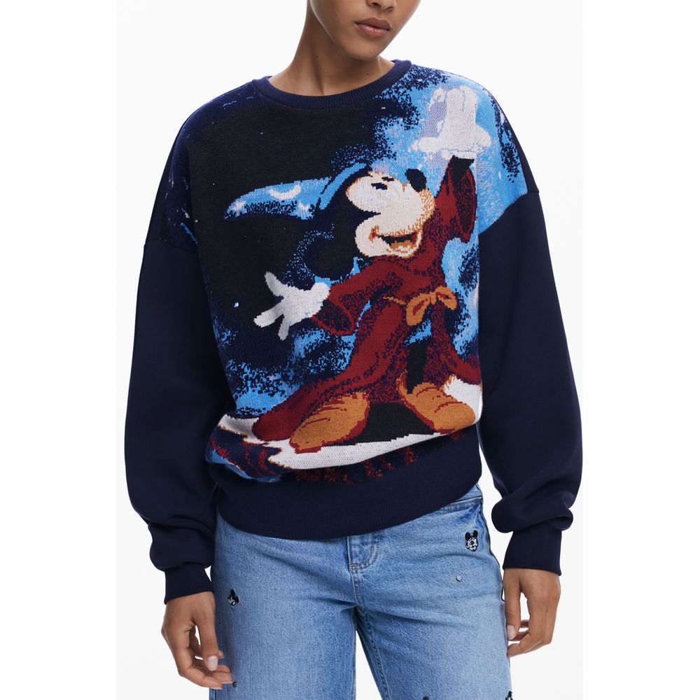 Desigual Blu Cotton Women Sweatshirt