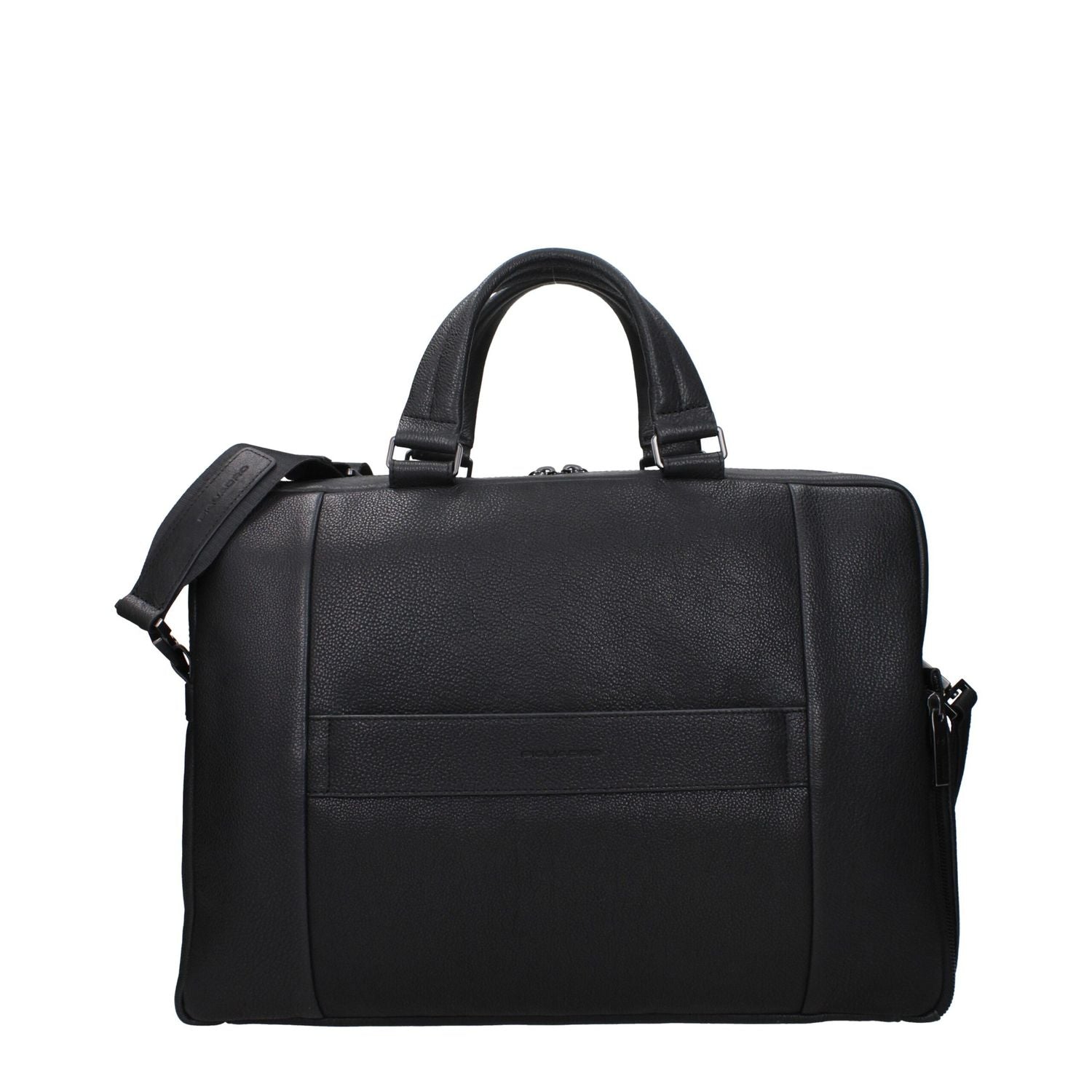 Piquadro Black Leather Business And Laptop Bag