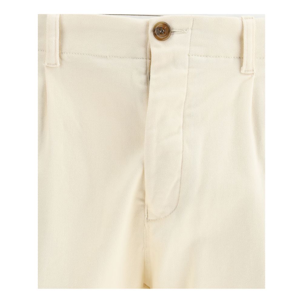 Germano Cream Cotton Casual Pants