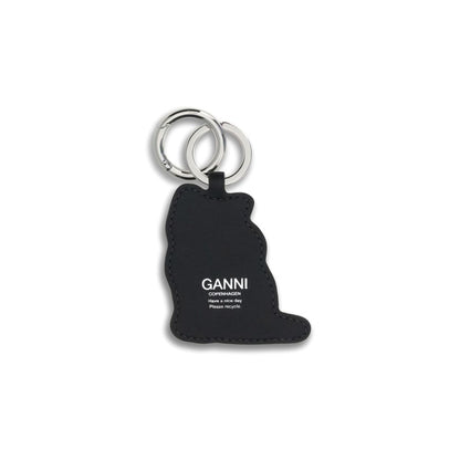 Ganni Blue Recycled Leather Keychain