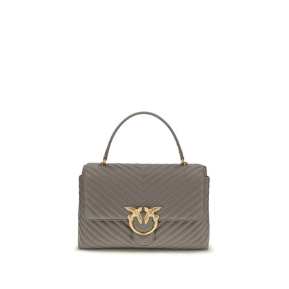 PINKO Gray Calf Leather Bos Taurus Handbag
