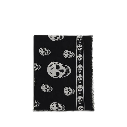 Alexander McQueen Black Wool Scarf