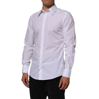 Dolce & Gabbana White Cotton MARTINI Men Formal Dress Shirt