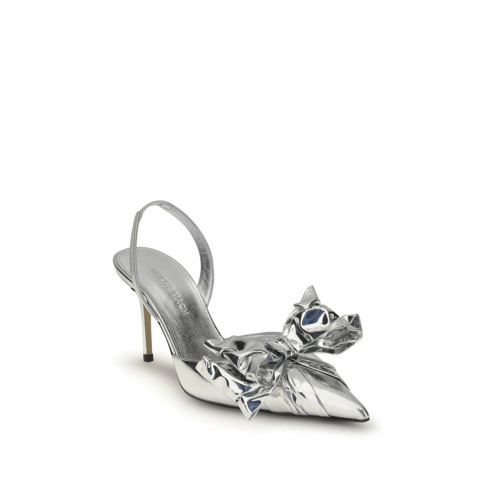 MACH & MACH Silver Leather Pumps