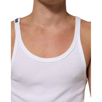Dolce & Gabbana White Sleeveless Round Neck Tank Top T-shirt