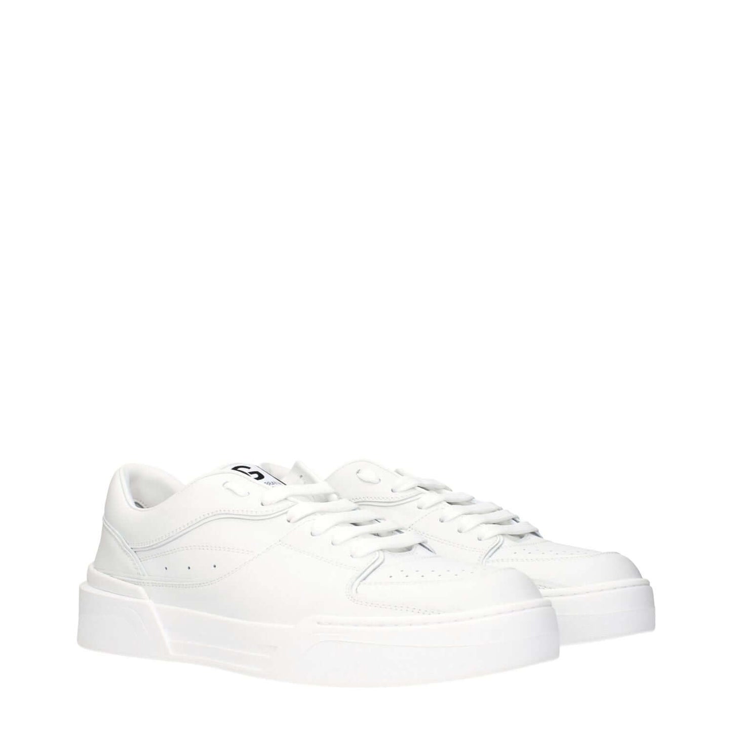 Dolce & Gabbana White Leather Low Top Sneakers