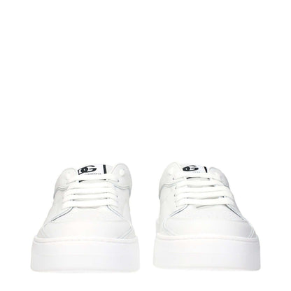 Dolce & Gabbana White Leather Low Top Sneakers
