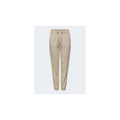 Only Beige Viscose Casual Pants