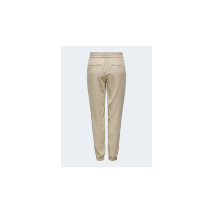 Only Beige Viscose Casual Pants