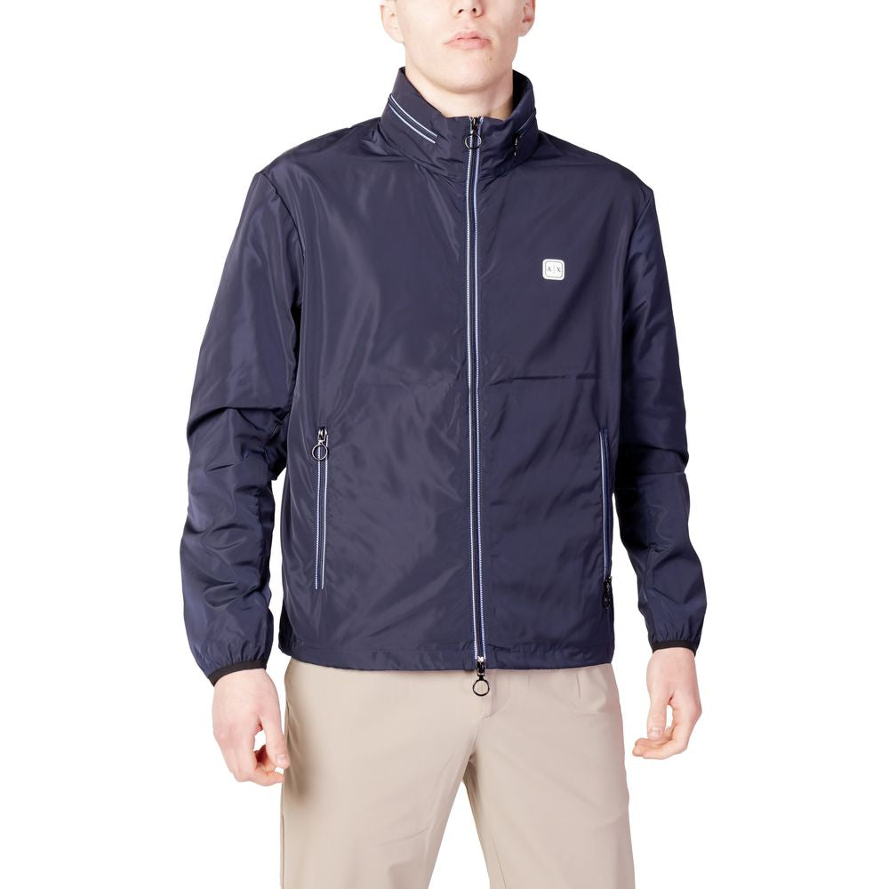 Armani Exchange Blue Polyester Shell Jacket 1728,71956299936,Armani Exchange,Blue,Clothing,IT46 | M,IT48 | L,IT54 | XXL,Jackets & Coats - Clothing,Men,New with tags,Shell Jackets - Jackets & Coats - Clothing