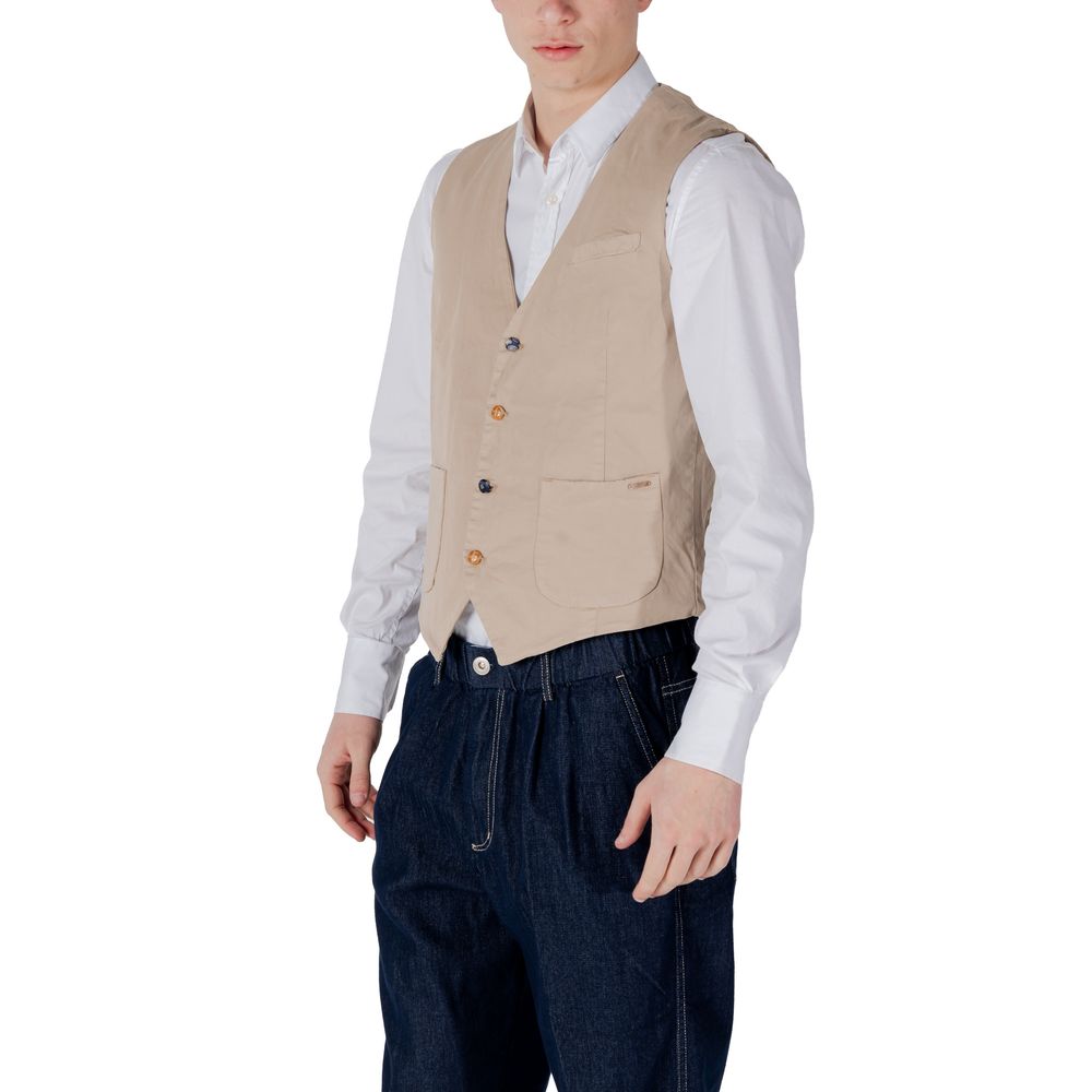 Gianni Lupo Beige Cotton Suit