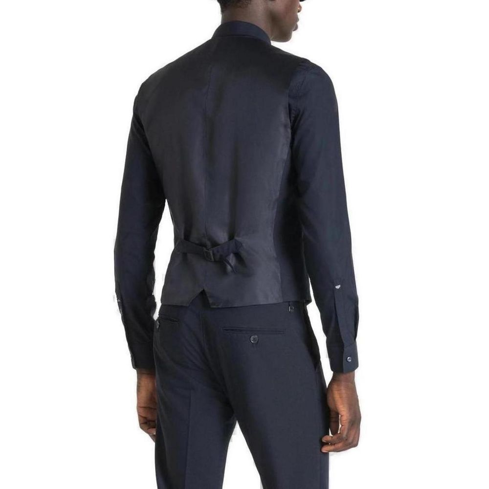 Antony Morato Blue Polyester Waistcoat 1728,71956299936,Antony Morato,Blue,Clothing,IT44 | XS,IT50 | L,IT54 | XXL,Men,New with tags,Suits & Blazers - Clothing,Waistcoats - Suits & Blazers - Clothing