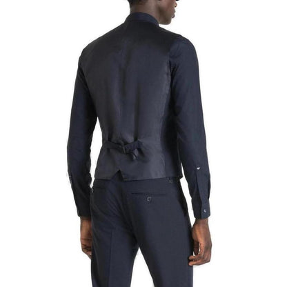 Antony Morato Blue Polyester Waistcoat 1728,71956299936,Antony Morato,Blue,Clothing,IT44 | XS,IT50 | L,IT54 | XXL,Men,New with tags,Suits & Blazers - Clothing,Waistcoats - Suits & Blazers - Clothing