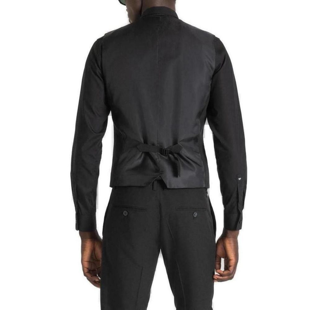 Antony Morato Black Polyester Waistcoat 1728,71956299936,Antony Morato,Black,Clothing,IT44 | XS,IT46 | S,IT52 | XL,Men,New with tags,Suits & Blazers - Clothing,Waistcoats - Suits & Blazers - Clothing