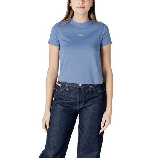 Calvin Klein Jeans Blue Recycled Cotton Sportswear 1728,71956299936,Blue,Calvin Klein Jeans,Clothing,IT40|S,New with tags,Sportswear - Clothing,T-Shirts - Clothing,Women