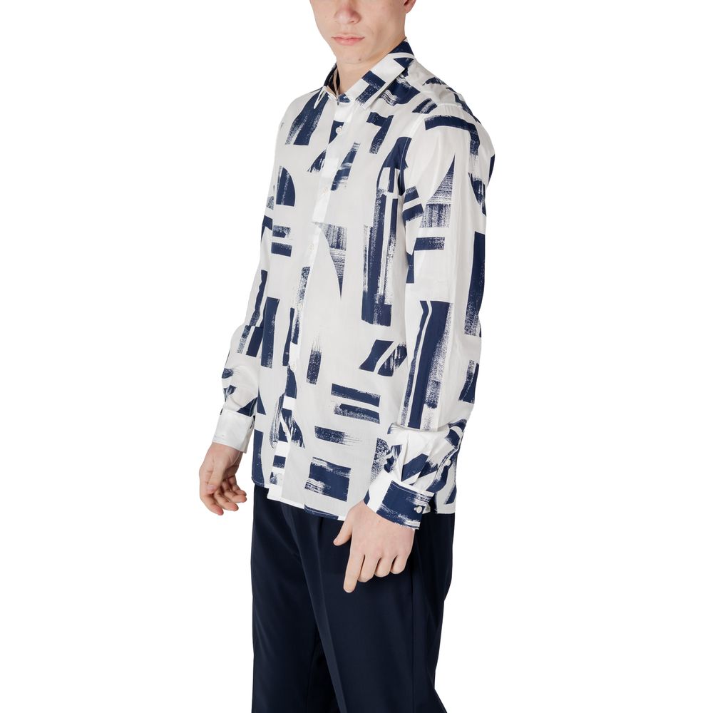Antony Morato Blue Viscose Pattern Shirt
