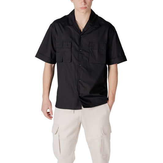 Antony Morato Black Lyocell Shortsleeve Shirt 1728,71956299936,Antony Morato,Black,Clothing,IT44 | XS,IT46 | S,Men,New with tags,Shirts - Clothing,Shortsleeve - Shirts - Clothing