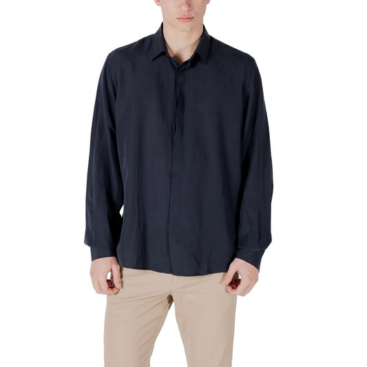 Antony Morato Blue Lyocell Shirt 1728,71956299936,Antony Morato,Blue,Clothing,IT44 | XS,IT46 | S,IT48 | M,IT50 | L,IT52 | XL,Men,New with tags,Shirts - Clothing
