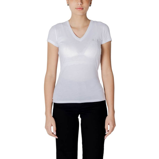 Armani Exchange White Cotton T-Shirt Armani Exchange