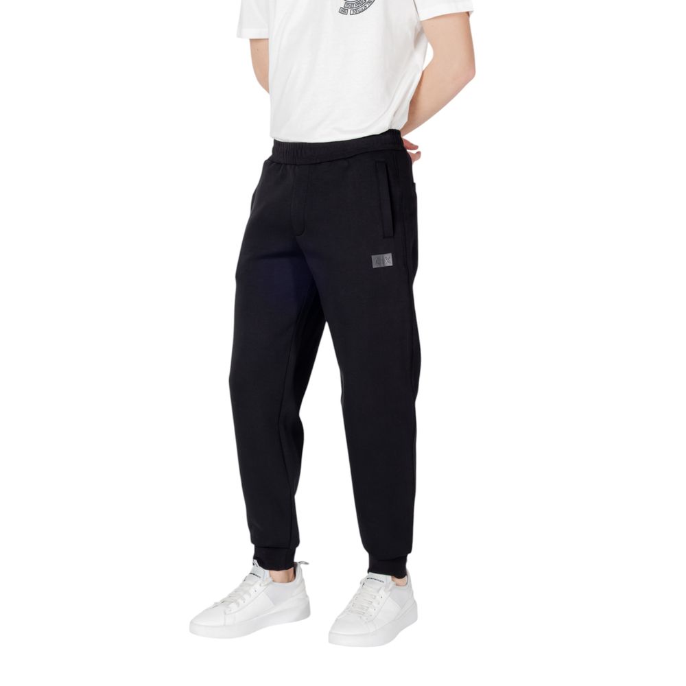 Armani Exchange Black Cotton Joggers (Workout Pants)