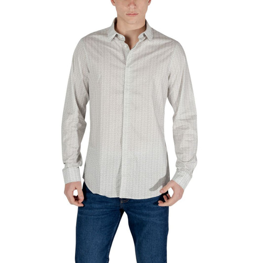 Armani Exchange Cream Cotton Pattern Shirt 1728,71956299936,Armani Exchange,Clothing,Cream,IT42 | XS,IT46 | M,Men,New with tags,Pattern - Shirts - Clothing,Shirts - Clothing