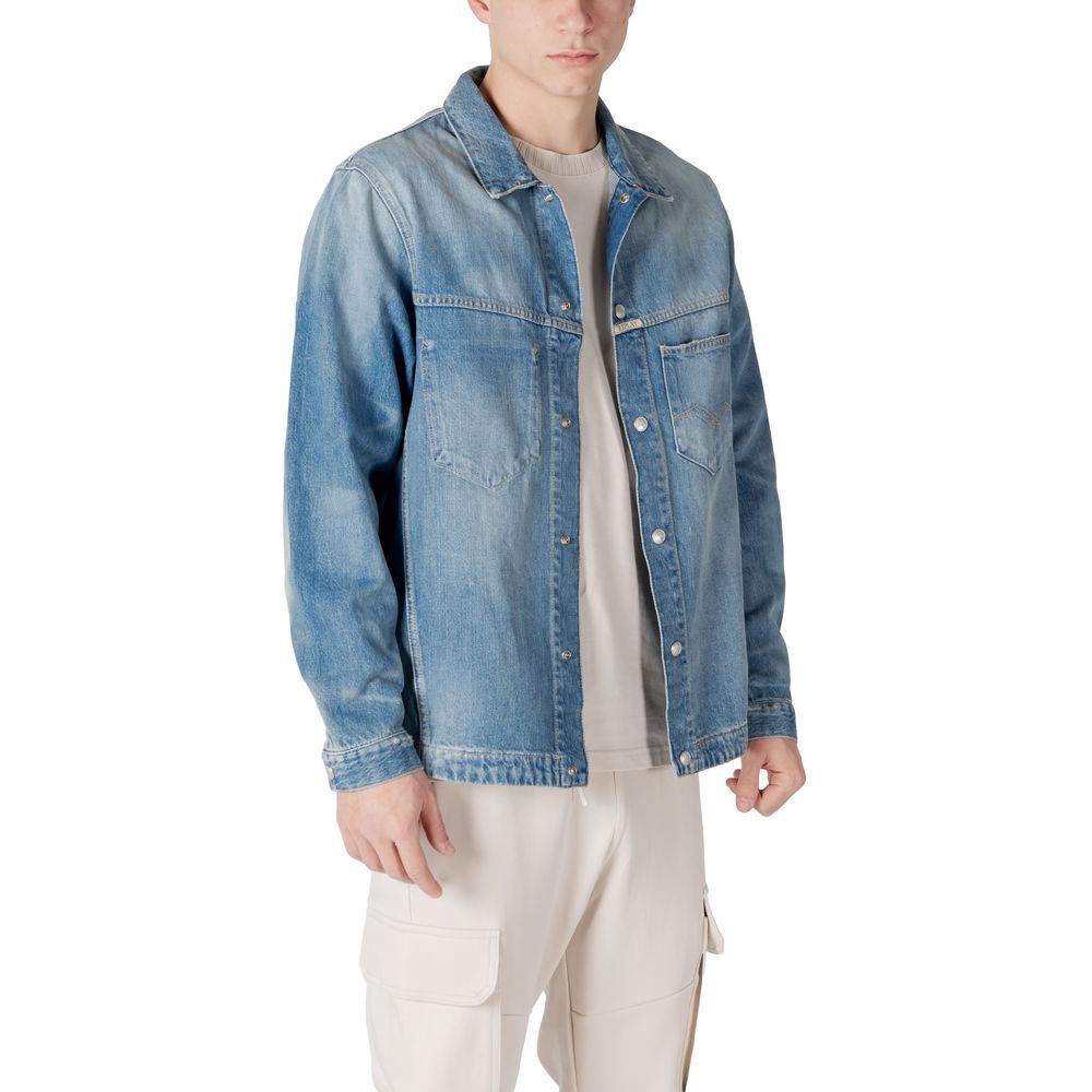 Replay Light Blue Cotton Denim Jacket 1728,71956299936,Clothing,Denim Jackets - Jackets & Coats - Clothing,IT46 | M,Jackets & Coats - Clothing,Light Blue,Men,New with tags,Replay