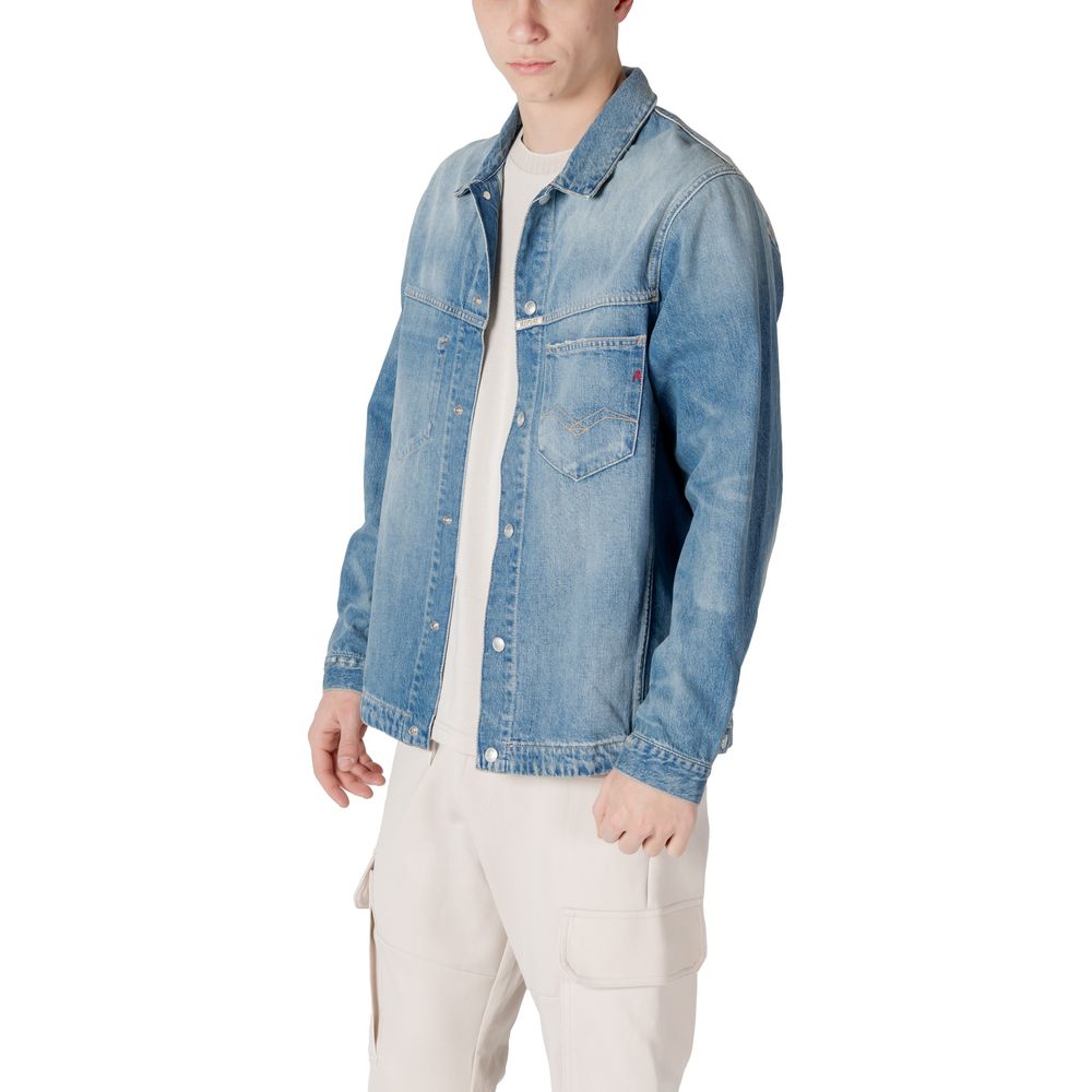 Replay Light Blue Cotton Denim Jacket 1728,71956299936,Clothing,Denim Jackets - Jackets & Coats - Clothing,IT46 | M,Jackets & Coats - Clothing,Light Blue,Men,New with tags,Replay