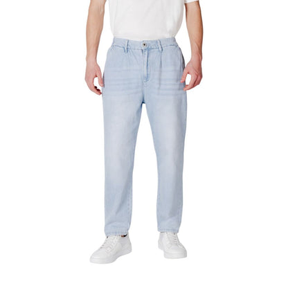 Gianni Lupo Blue Cotton Slim Fit Jeans